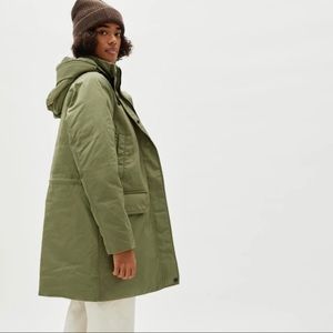 Everlane renew parka long puffer, size S